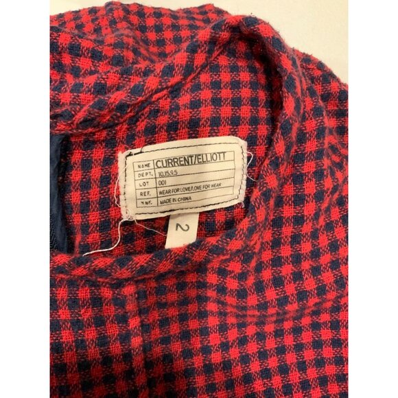 Current/Elliott Red & Blue Plaid Shift Dress, Size 2 (Medium) - Picture 7 of 7